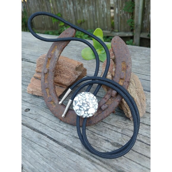 Handcrafted Terrazzo Mosaic Stone Bolo Tie - Picture 4 of 10